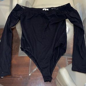 Heart & Hips large black long sleeve off shoulder bodysuit